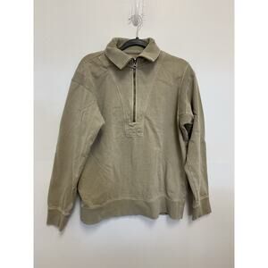 Alex Mill Fleece Half Zip Vintage Khaki Size Large